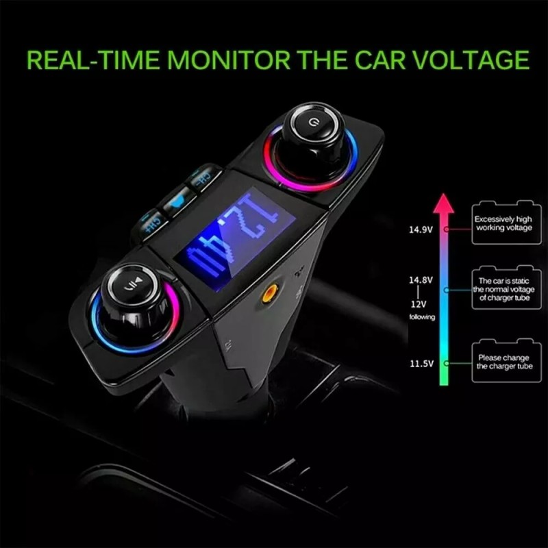 Batery Connection Bluetooth Car FM Transmitter MP3 Player Hands free
