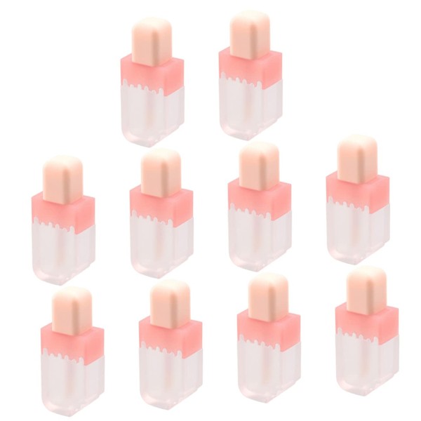 Housoutil 10pcs Bulk Lip Gloss Bottles Abs Material Shaped Lip