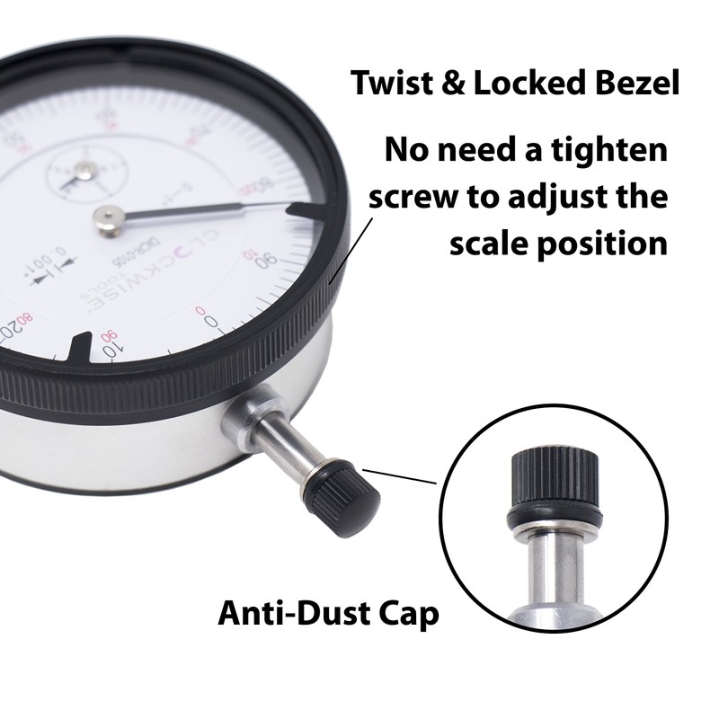 Clockwise Tools Dial Indicator, DICR-0105 0-1 inch
