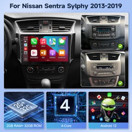 Leadfan Car Radio for Nissan Sentra 2013 2014 2015 2016 2017 Stereo Replacement with Wireless Carplay Android Auto 10.1'' HD Touchscreen Buit-in GPS Navigation Bluetooth Backup Camera MICR