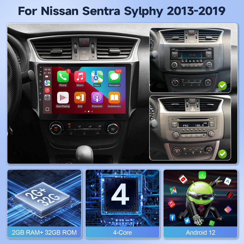 Leadfan Car Radio for Nissan Sentra 2013 2014 2015 2016