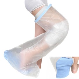 ZhiGu Cast Cover for Shower Leg Youth with Non-Slip Padding Bottom, Waterproof Teenager Full Leg Cast Shower Protector to Orthopedic Cast Boots, Knee Replacement Surgery, ACL Post Surgery