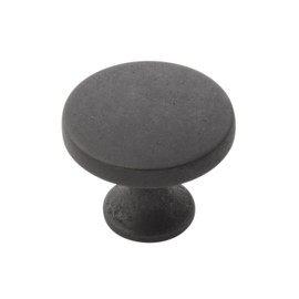 Hickory Hardware 1 Pack Solid Core Kitchen Cabinet Knobs, Luxury Cabinet and Dresser Knobs, Handle Pulls for Doors & Drawers, 1-3/8 Inch, Black Iron, Forge Collection