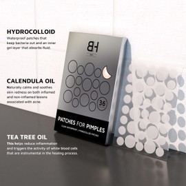 Benny Hancock SKIN Hydrocolloid Acne Pimple Patches x 36 - Skincare Spot Treatment Patches | Day & Night Invisible Feel Acne Treatment | Pimple Patches for All Skin Types