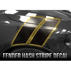 2014+ Durango Fender Hash Stripe Decal Kit (Driver Side, Satin Black)
