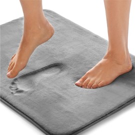 Gorilla Grip Thick Memory Foam Bath Rug, Soft Absorbent Luxury Mats, 48x24 Plush Velvet Topside, Machine Wash Rugs, Microfiber Dries Quickly, Cushioned Bathroom Mat for Bathtub, Shower Floor, Graphite