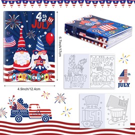 HOWAF 12 Pack 4th of July Coloring Books with 12pcs Paint Pens for USA Independence Day Patriotic Activity, Fourth of July Coloring Book Bulk for Kids Adults Toddlers Memorial Day Veterans Day Favors