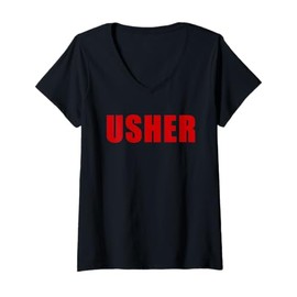 Womens Church Usher - Christian Faith Staff & Volunteer Uniform V-Neck T-Shirt