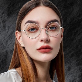 Joopin Blue Light Blocking Glasses for Women Men, Retro Round Clear Lens with Anti Eye strain UV Glare Glasses for Computer Gaming TV（Silver）