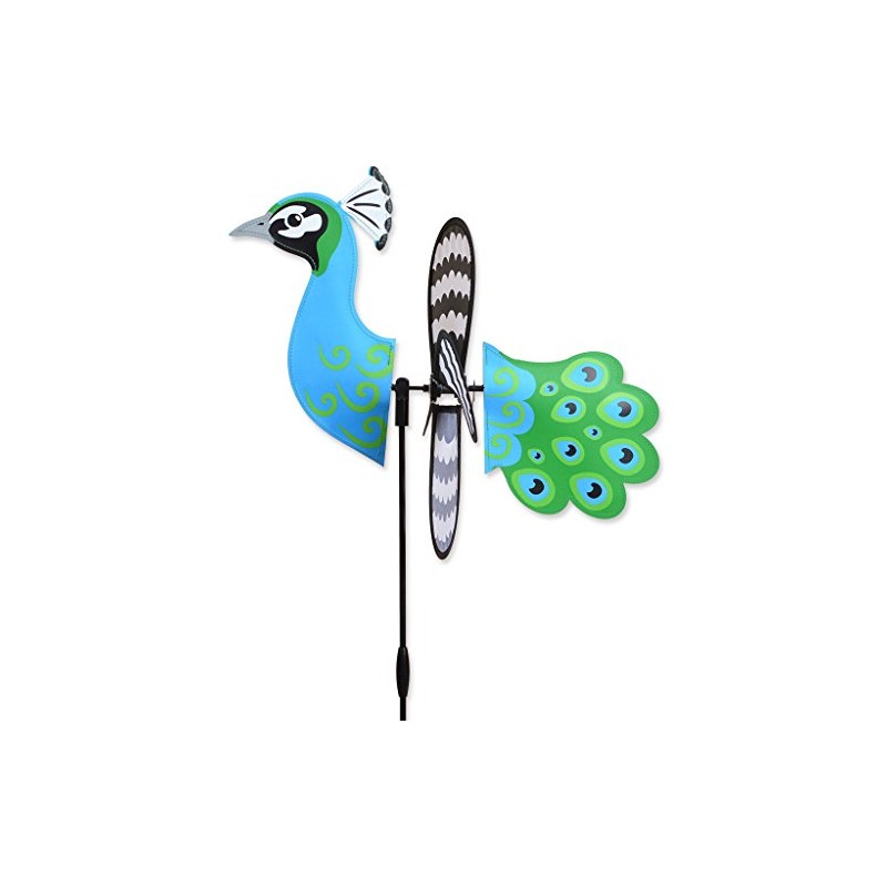 Premier Kites PEACOCK Petite Garden Stake Wind Spinner by Designs-15"