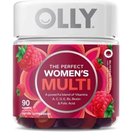 OLLY Gominola Multivitamínica para Mujeres, Vitaminas A, D, C, E, Biotina, Ácido Fólico, Vitamina Masticable para Adultos, Sabor a Bayas, Suministro para 45 Días - 90 Unidades