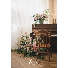 Ling's Moment Luscious Dusty Rose & Navy Artificial Wedding Flowers Combo for Wedding Bouquets Centerpieces Flower Arrangements Decorations