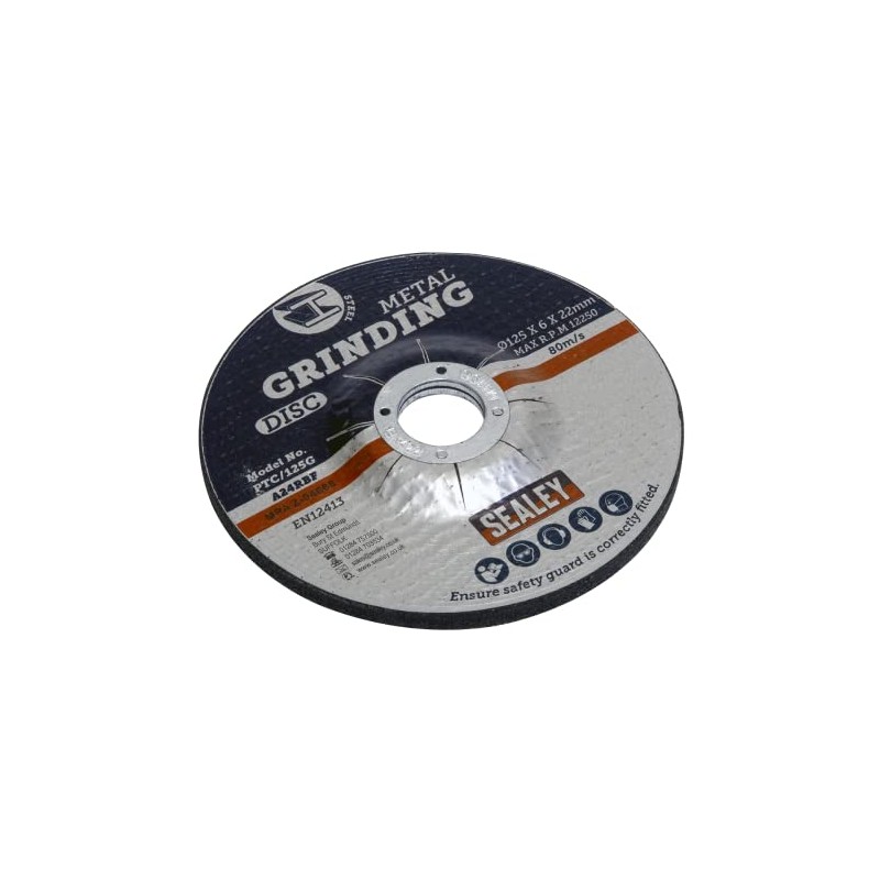 Sealey PTC/125G Grinding Disc Ø125 x 6mm 22mm Bore