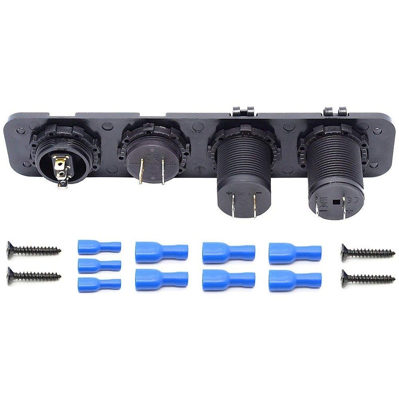 MASO 4 Hole Toggle Switch Panel with Dual USB Socket
