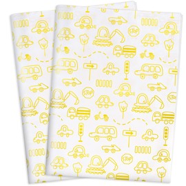 MR FIVE Large Size 20" x 28" Gold Cars Printed Tissue Paper Bulk,Gold Tissue Paper for Gift Bags,Gold Vehicles Printed Tissue Paper forBirthday Baby Shower Holiday Party,30 Sheets
