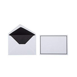 Mourning Envelopes 12 x 17.5 cm Pack of 25 White with Black Border