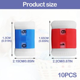 10PCS Knitting Row Counter UK Plastic Stitch Counter for Knitting UK Portable Knitting Row Counter of 2 Colors and Sizes for Knitting Sewing Weaving Crocheting DIY Arts Red and Blue