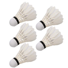 Volante de Vuelo Estable de 5 Pcs de Plumas Sintéticas, Pelotas de Bádmintonde Plumas Duraderas para Entrenamiento de Actividades de Juegos en Interiores y Exteriores