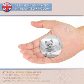 Destination Vinyl ltd Magnet for Refrigerator, Fridge BW - Cute Pomeranian Dog Puppy for Office, Cabinet and Whiteboard, Magnetic Stickers, 42764