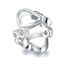 CHAMOON® Charms 925 Sterling Silver Jewellery Pendant Women's Leather Bracelets Charms Sit Non-Slip on the Bracelet Rhodium Plating Protects Against Discolouration and Provides Great Shine, Sterling