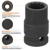 sourcing map 12-Point Impact Socket 1/2 Inch Drive 14mm Metric