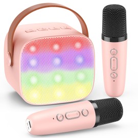 Dislocati 3-12 Year Old Girls Gifts, Kids Microphone Birthday Presents Girls Toys Age 3-15 Wireless Bluetooth Speaker Karaoke Machine 2 Microphones for Kids Karaoke Microphones Birthday Gifts
