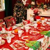 170PC Christmas plates and Napkins Sets,dinnerware Includes Christmas Disposable Plates,Napkins,Cups,Xmas