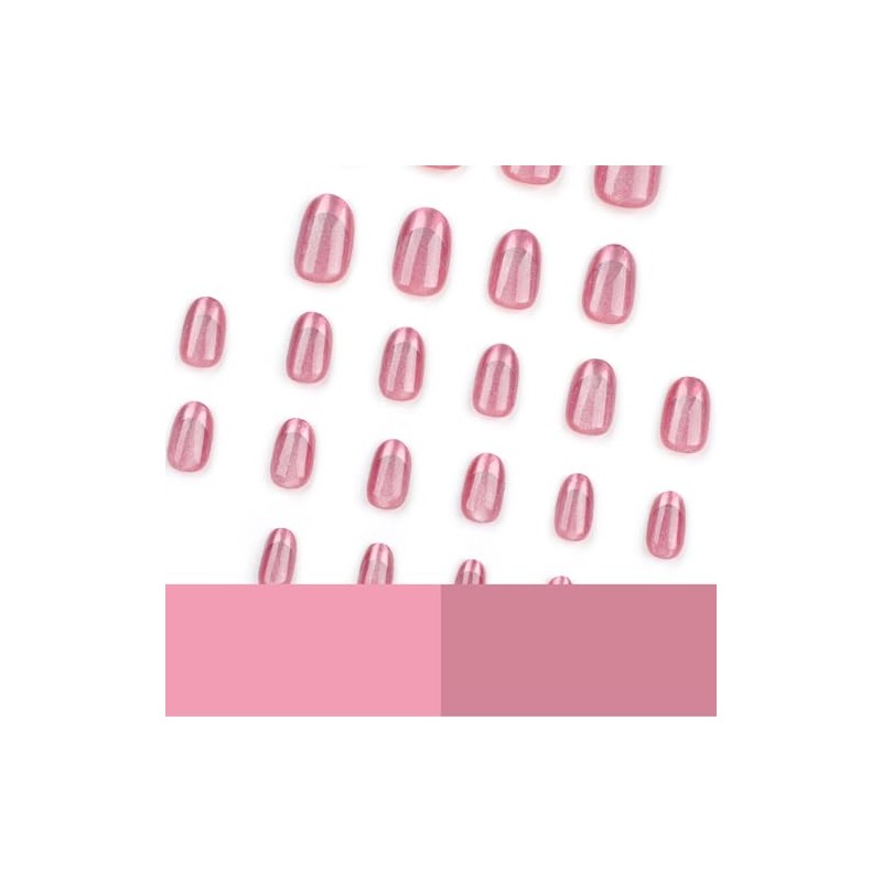 Hkanlre Uñas Postizas De Color Rosa Con Cobertura Total, Uñas