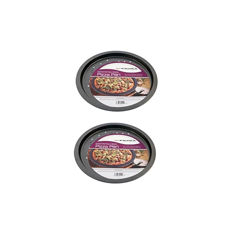 2 x Large Non Stick Vented Pizza Pan Oven Baking