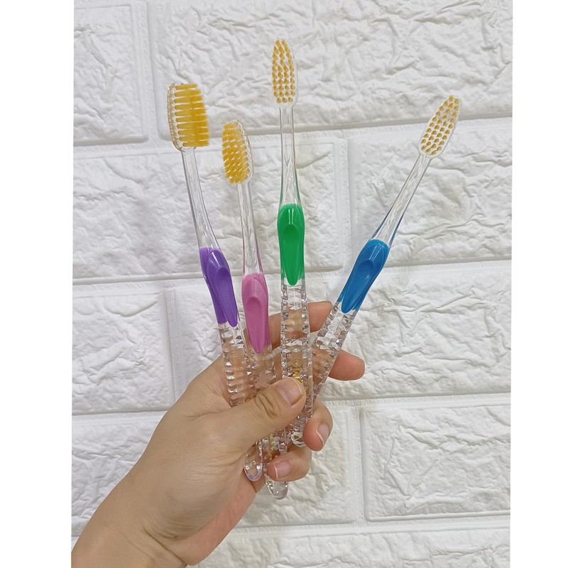 GIANANO ソフトスリム ゴールド毛歯ブラシ 敏感歯ぐき用 ウルトラソフトスリム毛 コンパクトヘッド エクストラソフト歯ブラシ 大人用 8本セット (ブルー・グリーン・ピンク・バイオレット×2本)