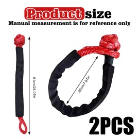 Lekefet Soft Shackle: Lekefet Portable Offroad Towing Soft Shackle with Protective Cover, 17t Break Resistance Rope Synthetic for Offroad, Outdoor Adventurers, Trucks, Marine, Industry, Pack of 2