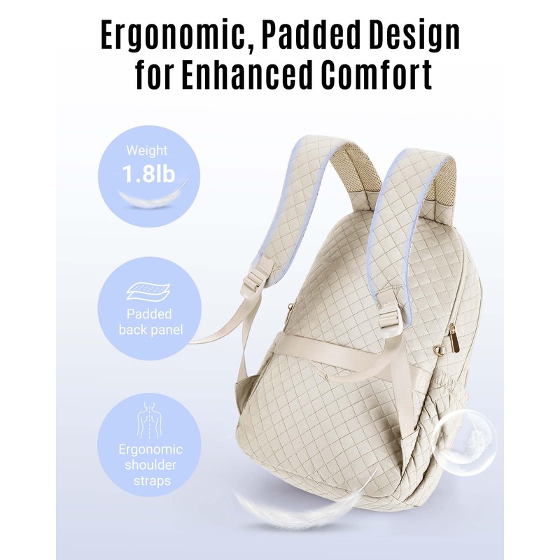 LIGHT FLIGHT Travel Laptop Backpack Women, 15.6 Inch Laptop Backpack
