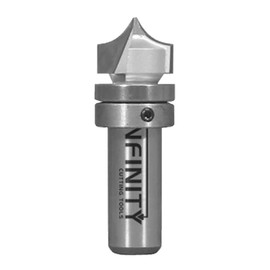 Infinity Cutting Tools 1/2" Shank, Radius Grooving Bit w/Bearing, 3/4" C.D. x 5/8" C.H. x 3/8" C.R.| Carbide Tip | Heavy-Duty | for Handheld Or Table Mounted Wood Router