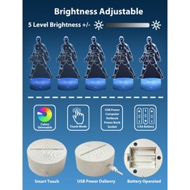 Magiclux Portugal Footballer No. 7 Night Light 3D Optical Illusion Lamp with Remote Control 16 Colours Changing Birthday Christmas Idea Gifts for Football Fan Boys Girls Teenagers Men