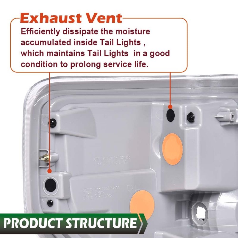 GRAND ORANGE Tail Lights Assembly Rear Lights Compatible with 2009-2014
