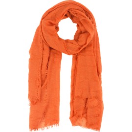 fashionchimp Basic Scarf for Women in Trendy Colours and Soft Fringe Hem, Plain, terracotta