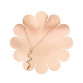 Allereya Vintage Snake Pendant Necklace Punk Serpent Necklace Tiny Snake Necklace Gold Minimal Choker Necklace Jewelry for Women and Girls (Gold)