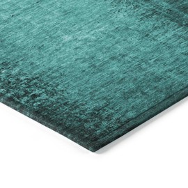 Addison Rugs Chantille ACN554 Teal 2'3" x 7'6" Indoor Outdoor Hallway Runner Rug, Stain Resistant Washable Kitchen Area Carpet for Bathroom, Laundry and Bedroom
