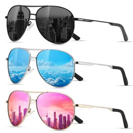 Eiuizah Polarized Aviator Sunglasses for Men Women, Driving Mens Sun Glasses with UV Protection for Fishing Golf