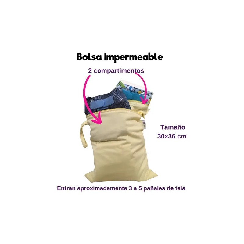Bolsa Impermeable Wetbag Dos Cierres Para Pañal De Tela
