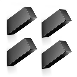 COCOYA 4Pack Metal Wall Hooks, Minimalist Coat Hooks Matte Black Modern Easy Install Wall Mount Heavy Duty Aluminum Slant Simple Mid Century Entryway Bathroom, for Hanging Hat Purses Backpack Towel