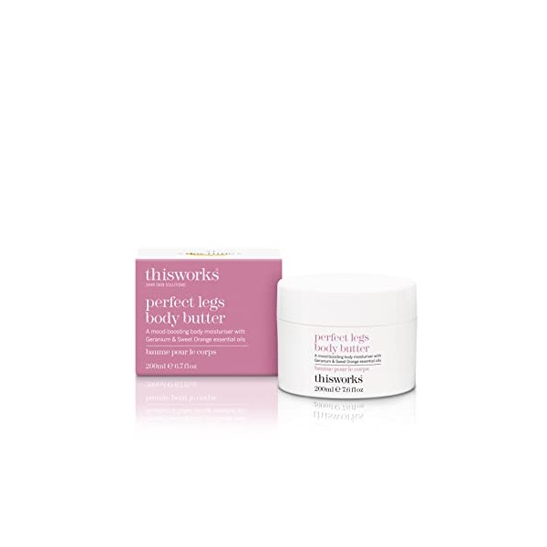 This Works Perfect Legs Body Butter: A Moisturising Body Cream with Mood-Boosting Geranium and Sweet Orange Essential Oils, Hyaluronic Acid and Shea Butter, 200 ml