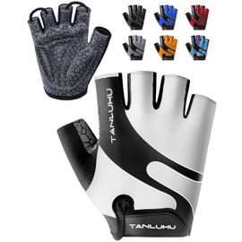 Tanluhu Cycling Gloves Mountain Bike Gloves Half Finger Road Racing Riding Gloves Breathable Shock-Absorbing Biking Gloves for Men and Women