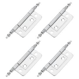 sourcing map 4 Pcs Metal Non-Mortise Hinges, Cabinet Door Hinges for Furniture Hardware Closet Window, Nickel