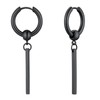 Black Bar Dangle Earrings Trendy Simple Stick Drop Earrings for