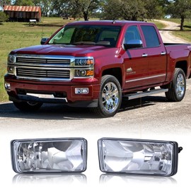 LDETXY Fog Lights for Silverado Sierra 1500 2500HD 3500HD, Bumper Fog Lamps Halogen Bulbs Clear Lens for Silverado/Suburban/Tahoe/Avalanche/Sierra/Yukon/Escalade 2007-2015 Accessories