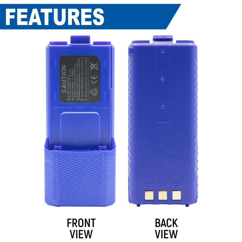 Powerful Blue High Capacity Extended 3800mAh Li-ion Battery for BaoFeng