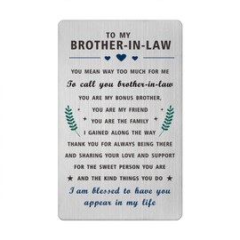 Christmas Card for Brother In Law- to My Brother-In-Law Birthday Xmas Gifts- Valentines Father's Day Easter Graduation