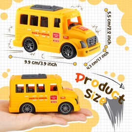 Blueweenly 24 Pcs 3.9 Inch Mini School Bus Toy Bulk Plastic Yellow Small Bus Playset Back to School Classroom Gift Party Favor Car for Birthday Party Supplies Favors (Classic)