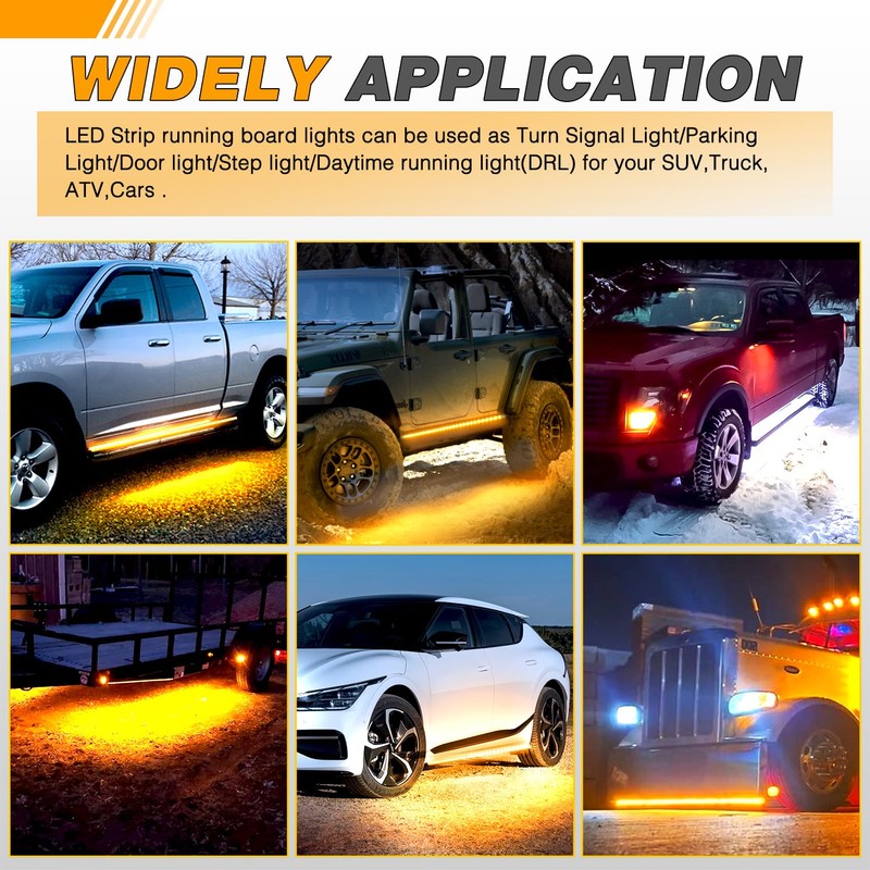 GOOACC Truck LED Running Board Lights 2PCS 70 Inch DRL